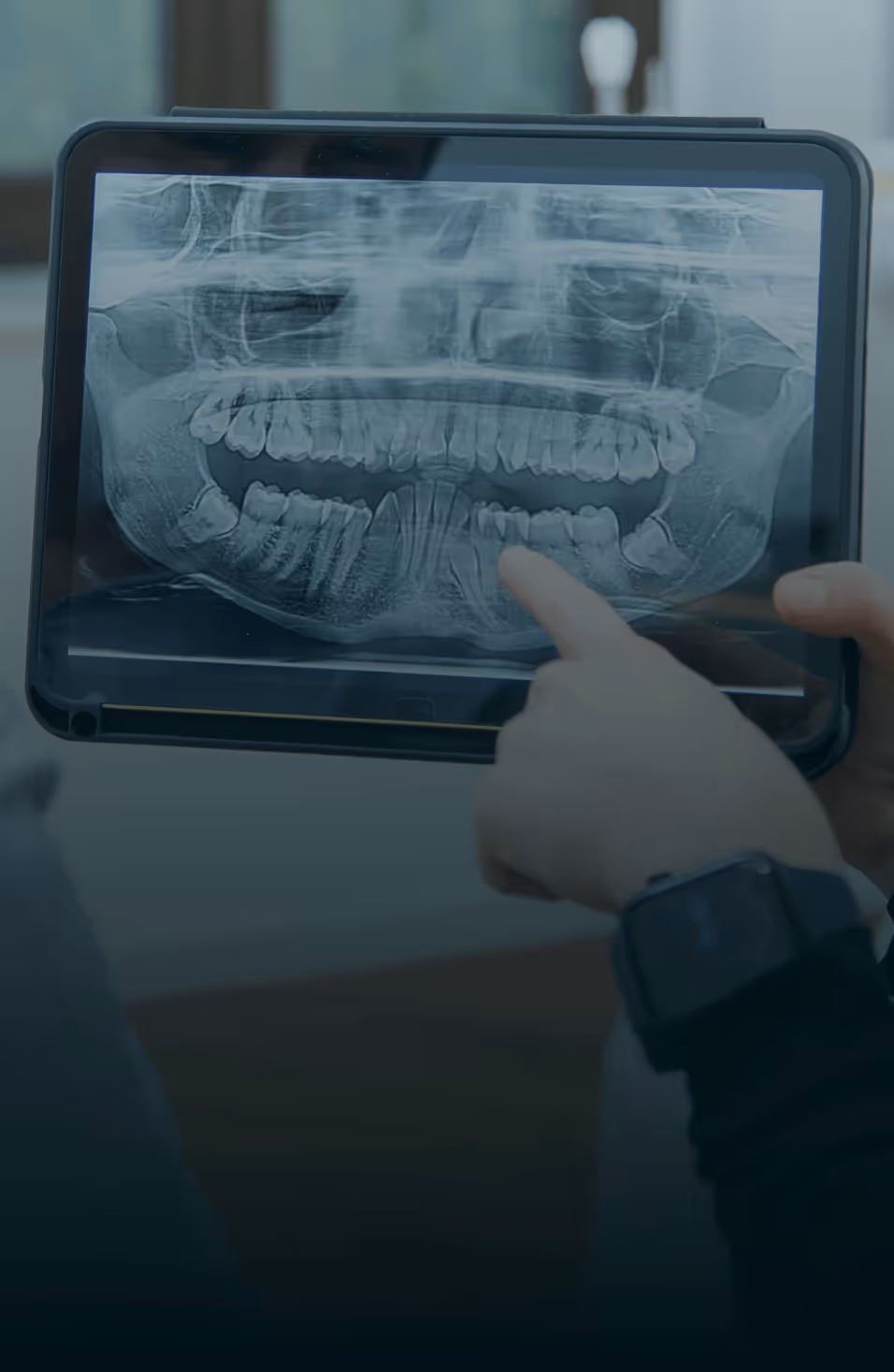Röntgenbild auf einem Tablet